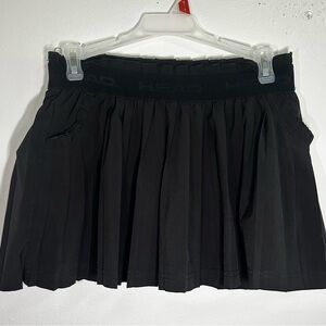 Head pleated black tennis mini skort